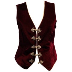 Neal and Palmer Velvet Waistcoat with Silver Trim