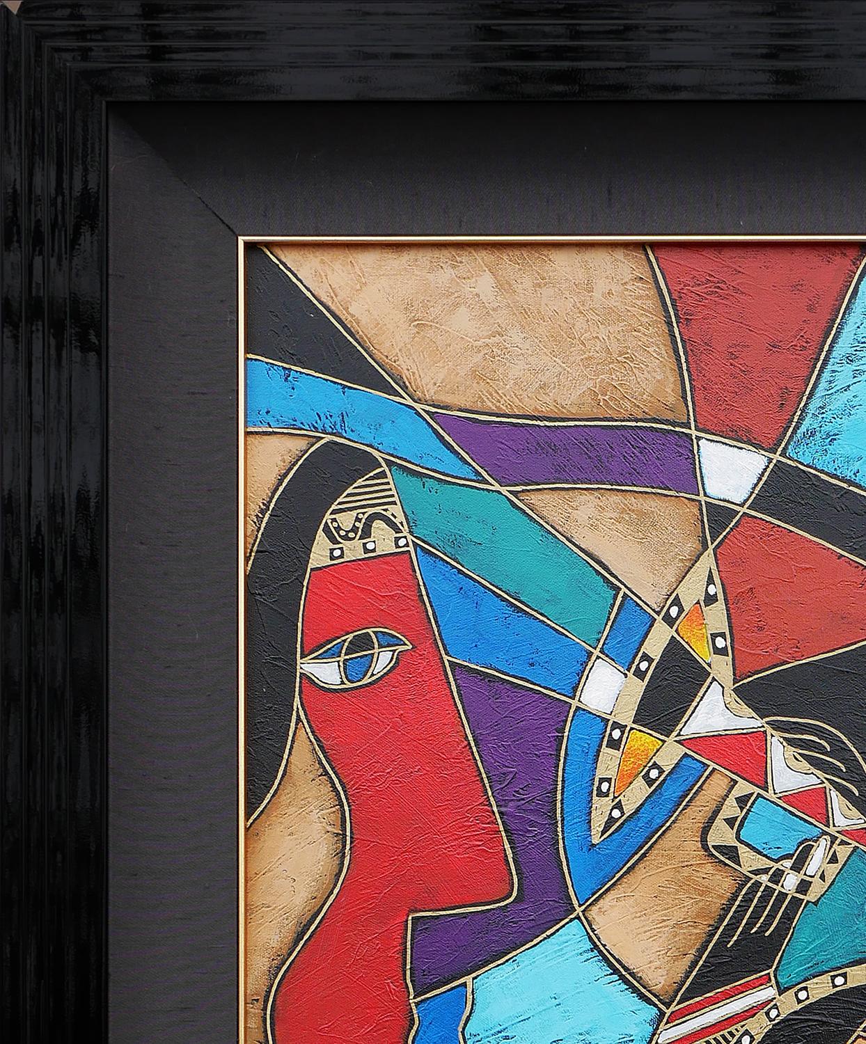 Pittura cubista geometrica astratta figurativa a tecnica mista multicolore - Painting Cubismo di Neal Doty