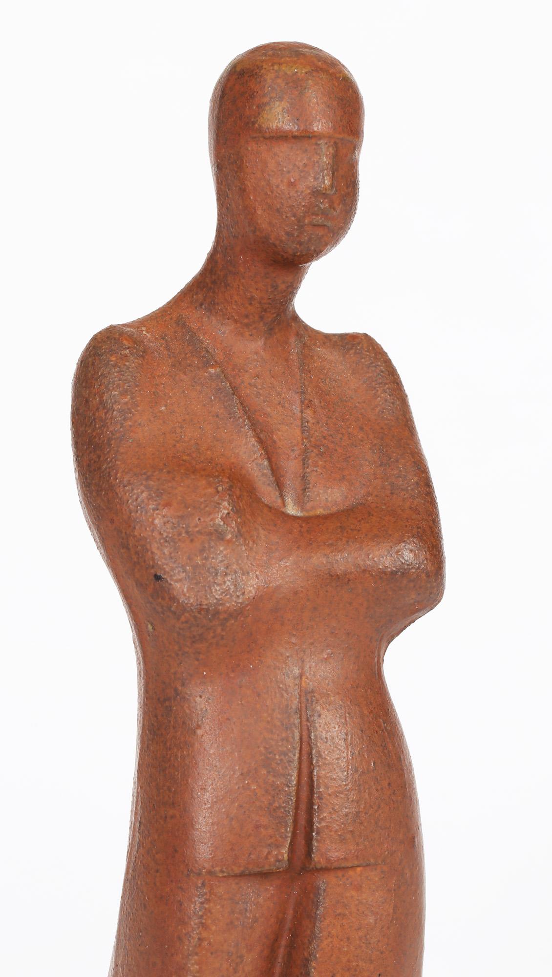 Neal French Terracotta Sculptural Standing Lady Figurine For Sale 3