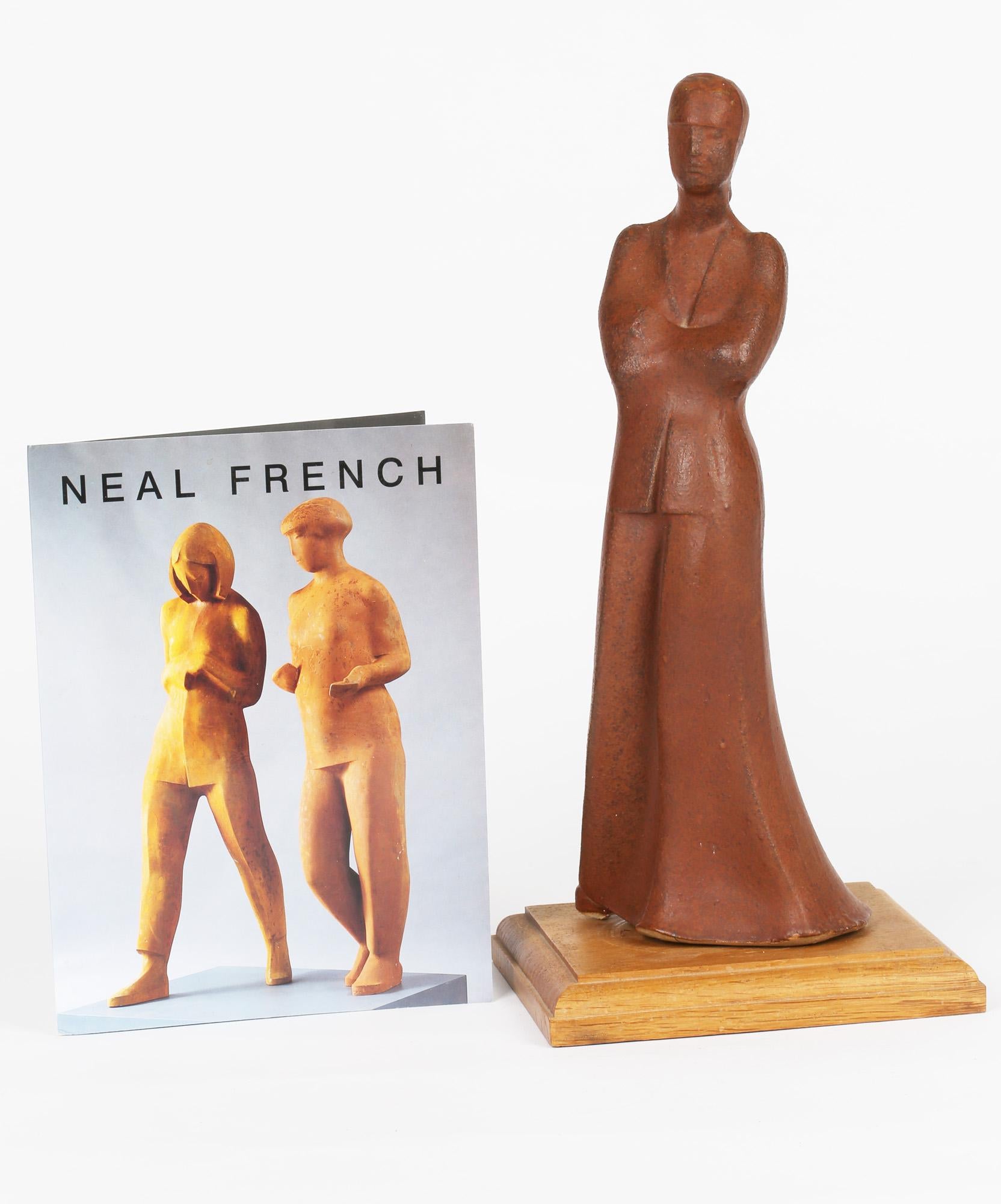 Terre cuite Figurine de femme debout en terre cuite de Neal French en vente