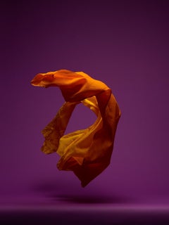 Dancing Fabric, Orange on Purple