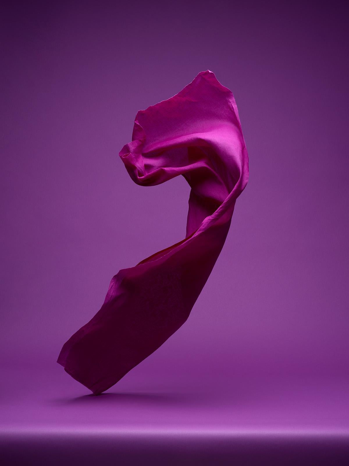 Neal Grundy Still-Life Photograph - Dancing Fabric, Violet