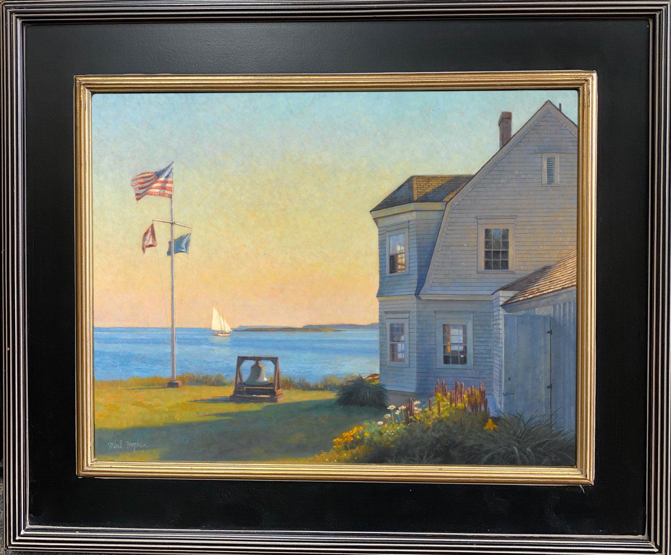 Neal Hughes Landscape Painting - Marshall Point, original realist New England marine landscape