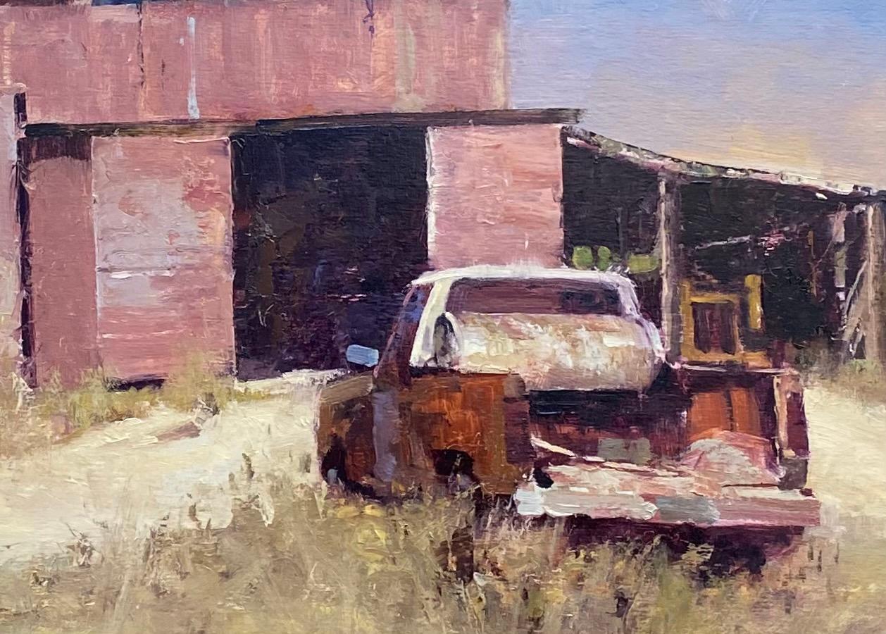 Mims Truck, original realist American countryside landscape - Realist Painting by Neal Hughes