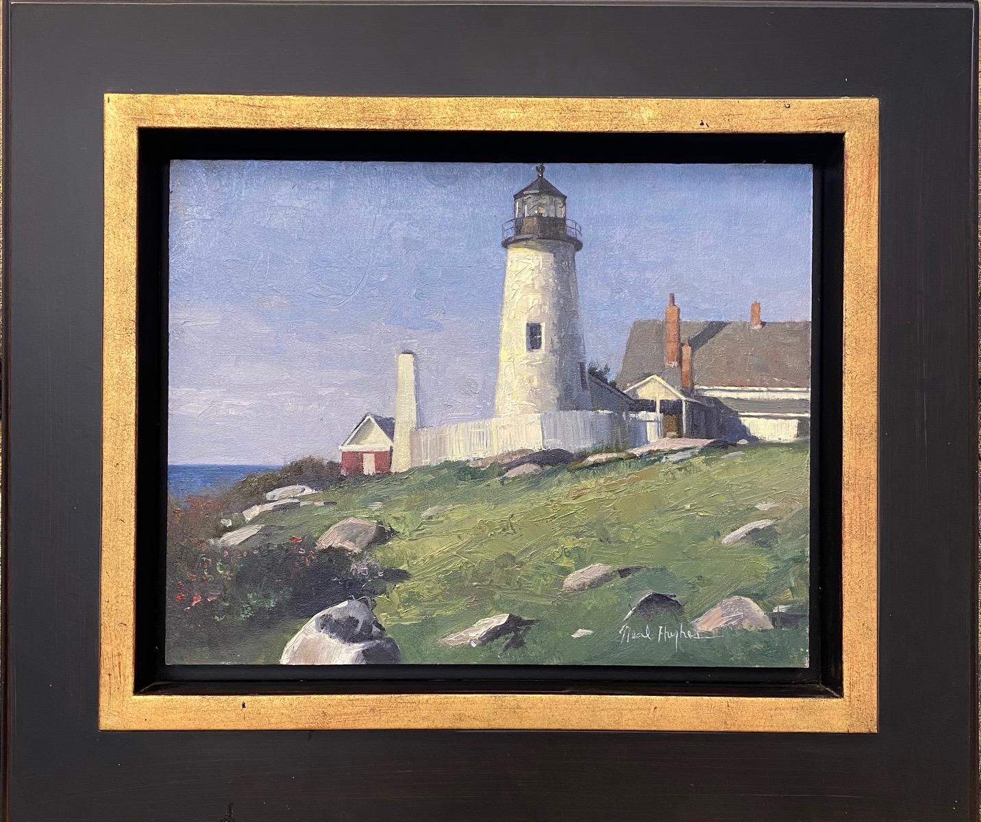 Neal Hughes Landscape Painting - Pemaquid Light, original marine landscape