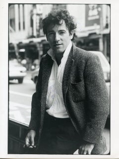 Portrait of Bruce Springsteen by Neal Preston - Vintage B/w Photo - 1985