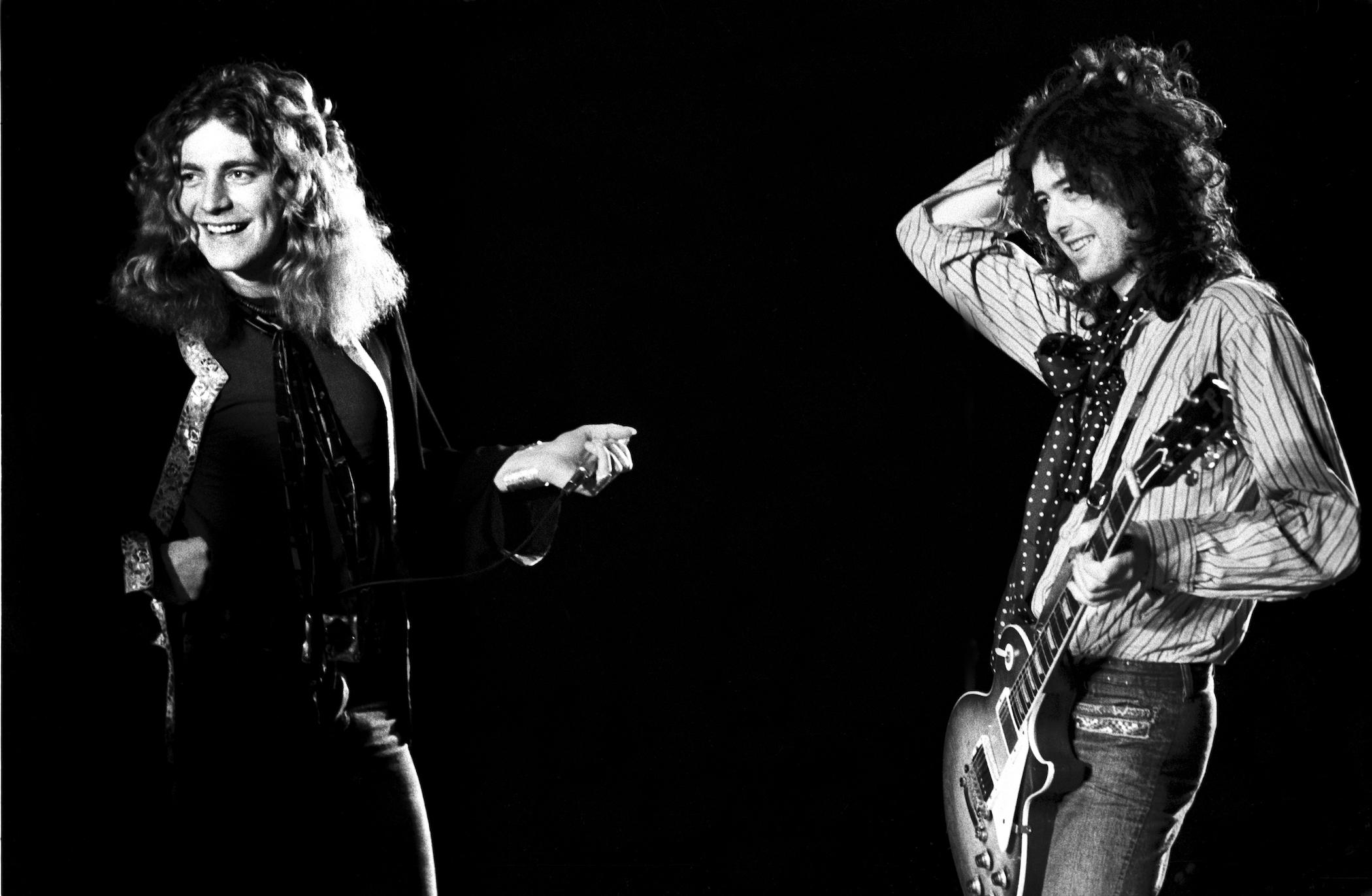 Neal Preston Black and White Photograph - Robert Plant and Jimmy Page