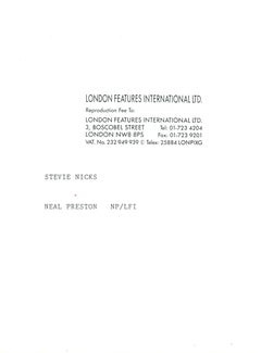 Stevie Nicks in Studio Vintage Original Photograph