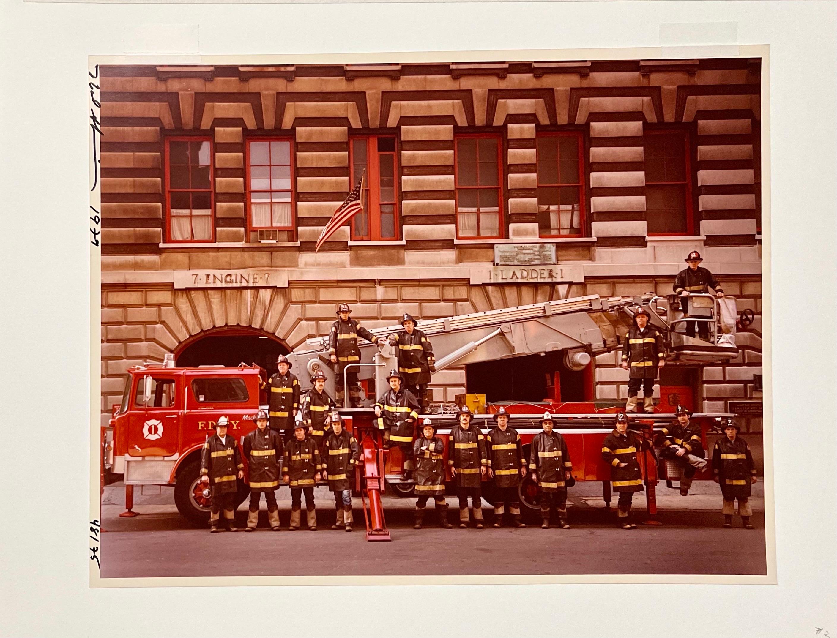 Neal Slavin (American, b. 1941)
Firemen, New York City Fire Department FDNY
Vintage C-print [Chromogenic development print; Ektacolor prints]
Hand signed and numbered by the photographer 48/75
Photos made with 2.25 X 2.25 Hasselblad camera and 4 X 5