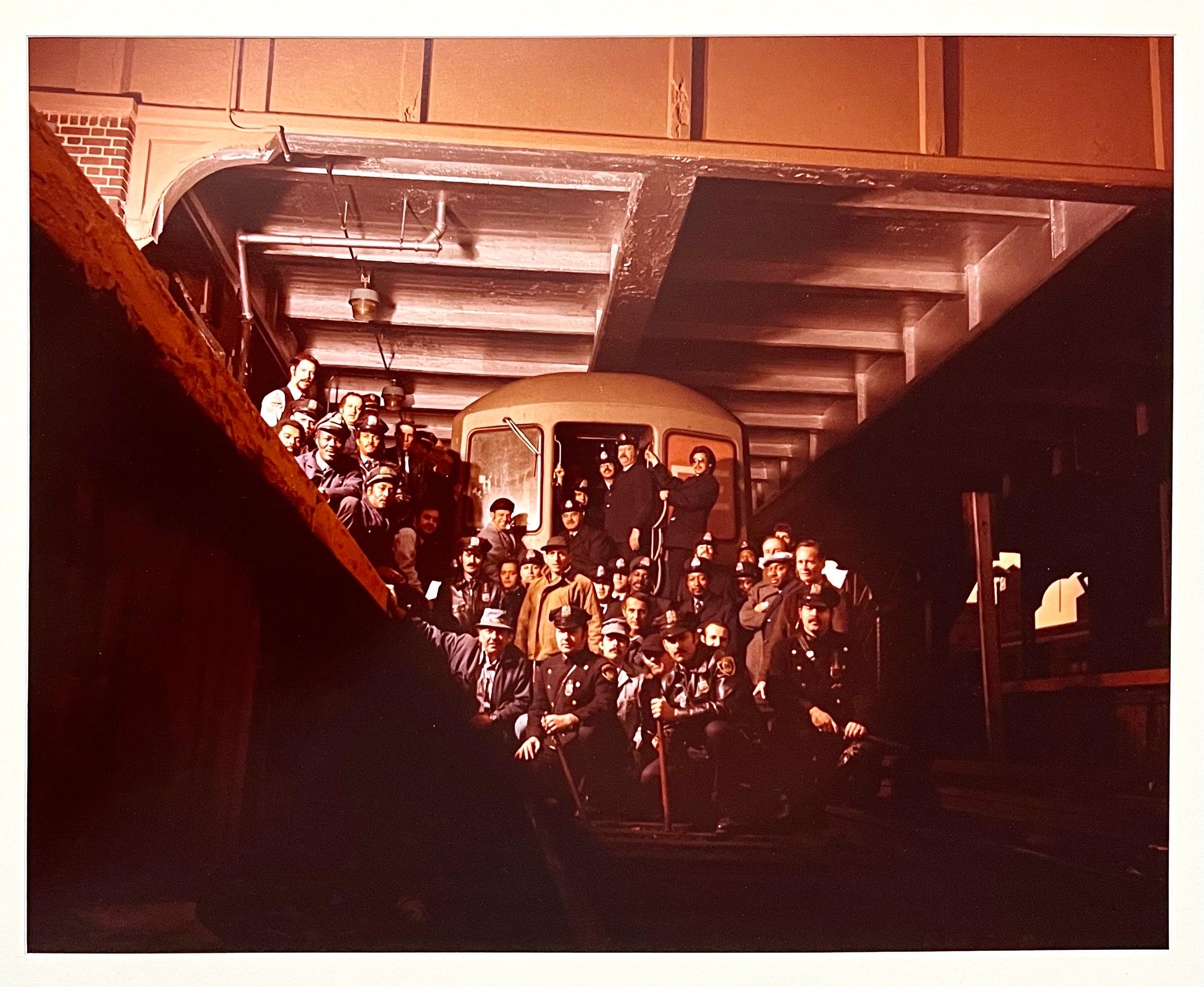 Neal Slavin (American, b. 1941)
New York City Transit Authority, Brooklyn, N.Y.
Subway workers
Vintage C-print [Chromogenic development print; Ektacolor prints]
Hand signed and numbered by the photographer 48/75
Photos made with 2.25 X 2.25