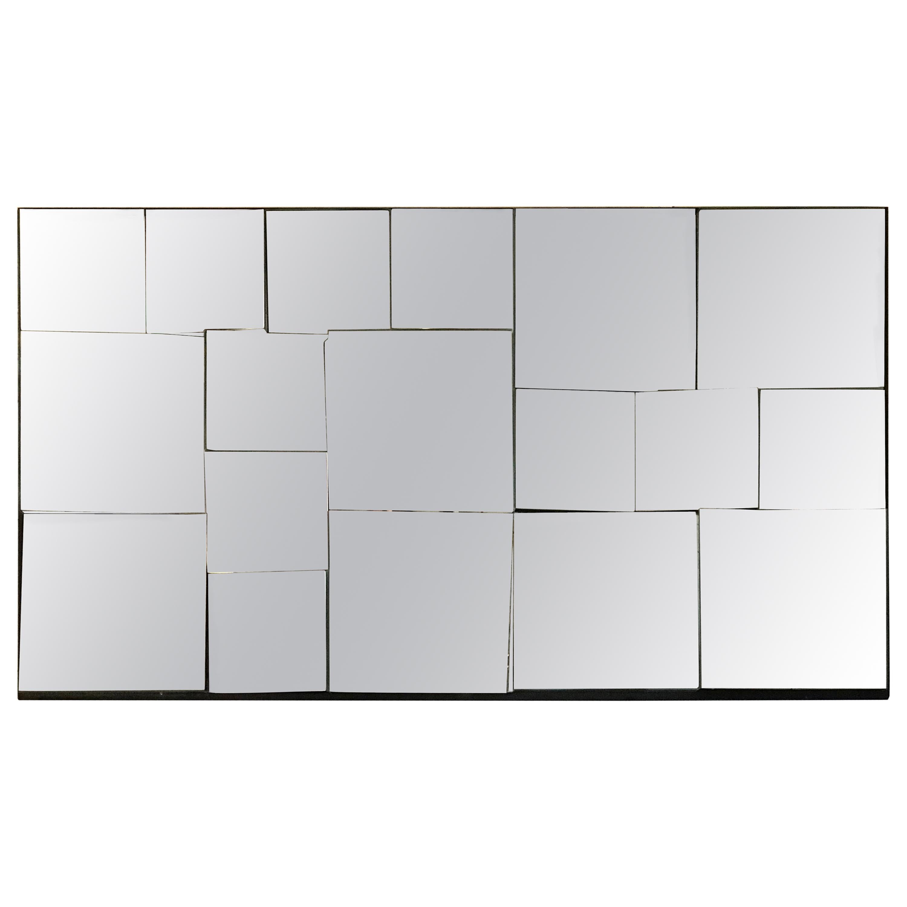 Faceted mirror, mounted on a black painted wood frame.

American born, Neal Small opened his own design firm in the Chelsea neighbourhood of New York City in the 1960s, and is known for being a Pioneer in using plexiglas, Lucite, and
