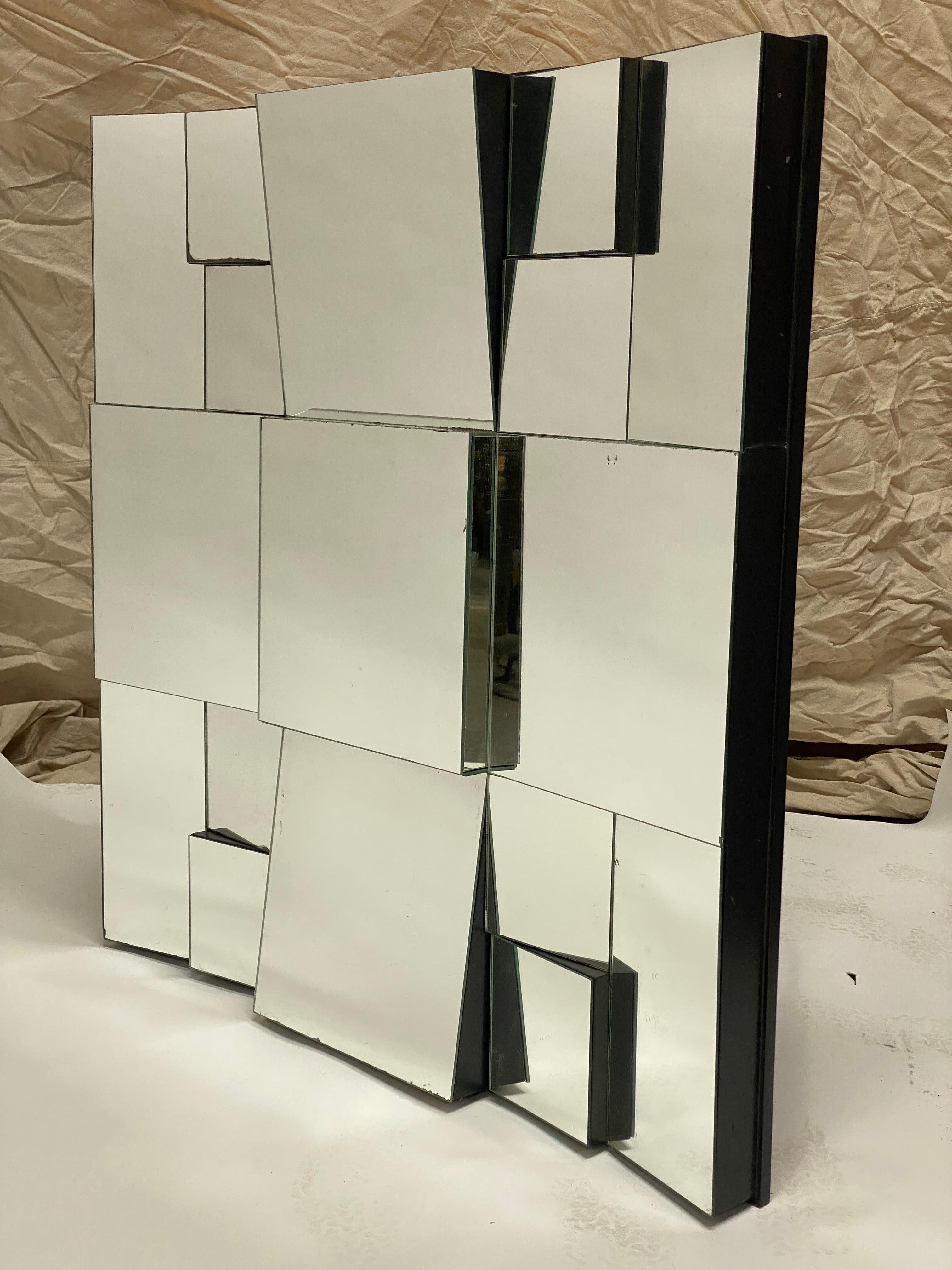 Neal Small Faceted Slopes Mirror In Good Condition For Sale In Garnerville, NY