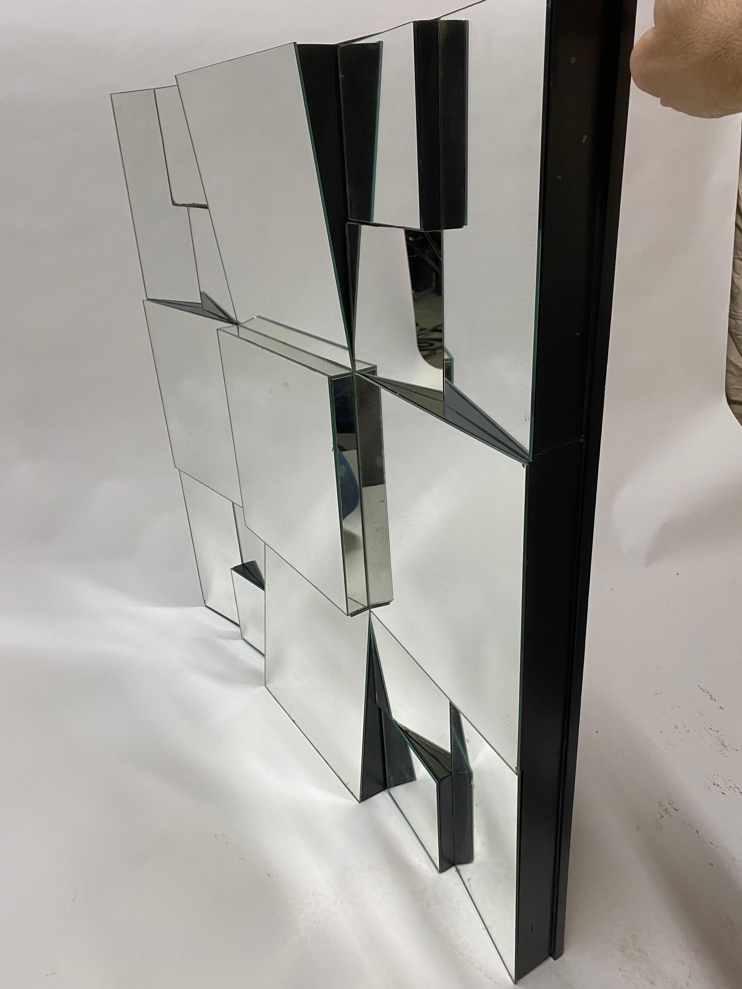 Neal Small Faceted Slopes Mirror For Sale 1