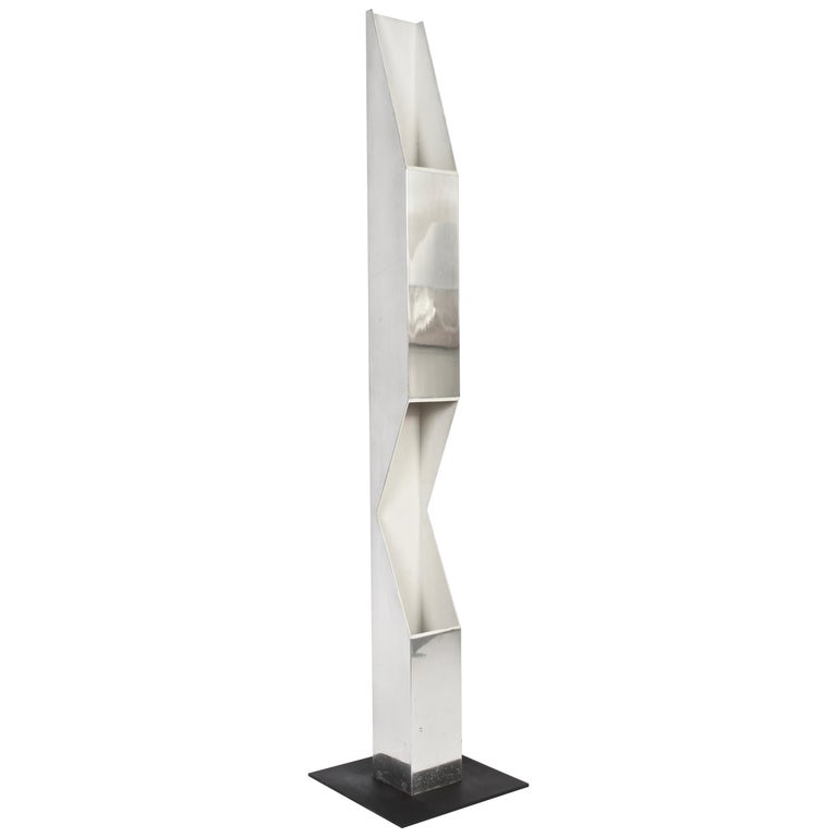 Neal Small for Koch & Lowy Aluminum and Steel Skyscraper Floor Lamp, 1970s For Sale