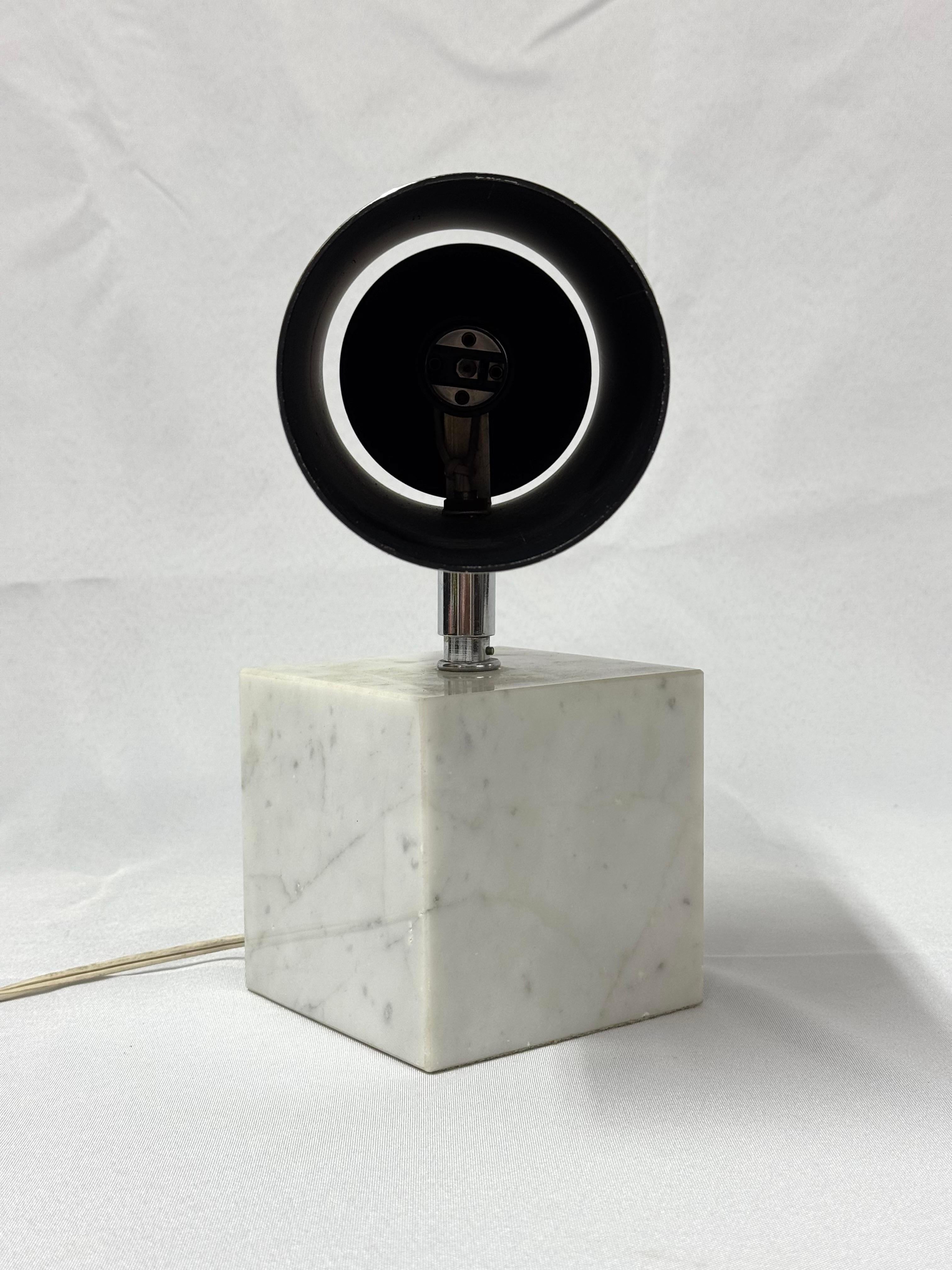 Neal Small for Koch & Lowy Chrome and Marble Spotlight Table Lamp For Sale 4