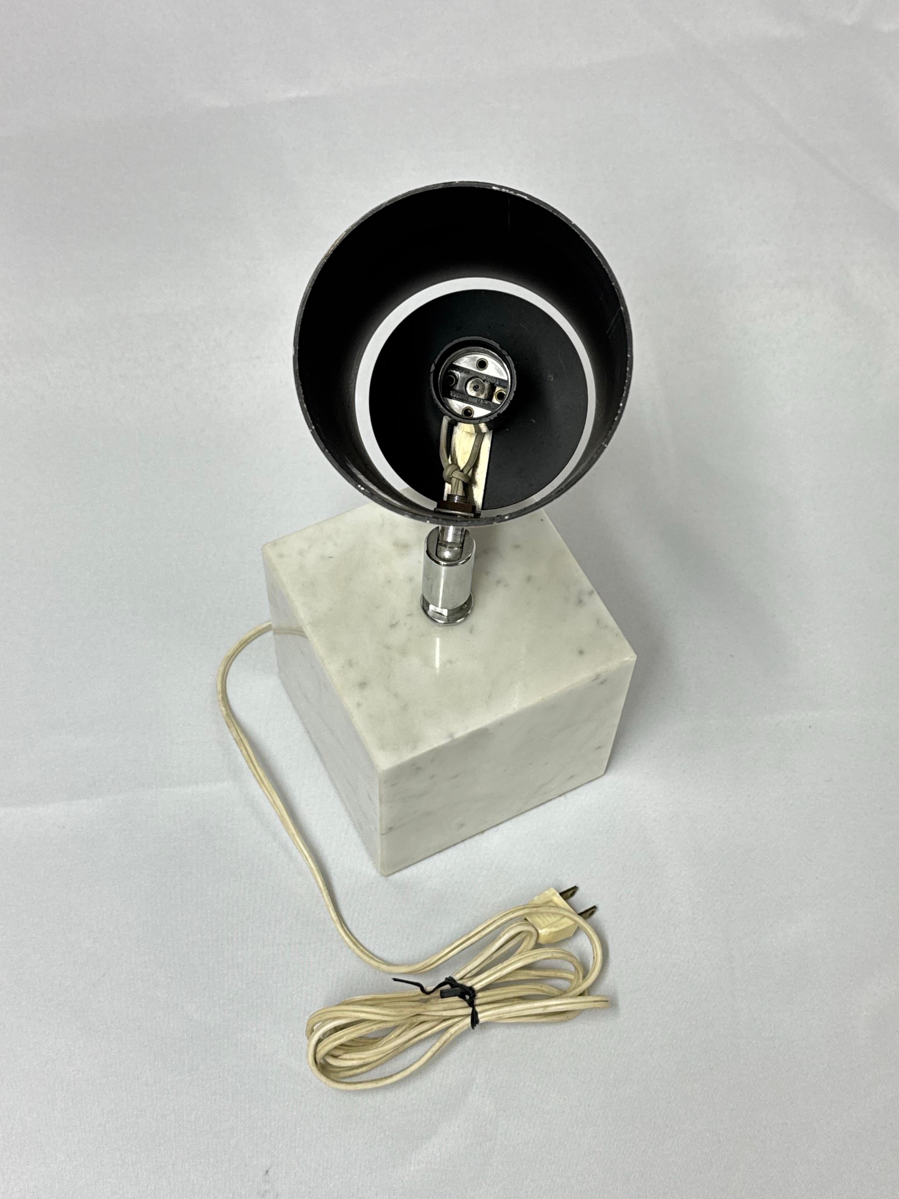 Neal Small for Koch & Lowy Chrome and Marble Spotlight Table Lamp For Sale 5