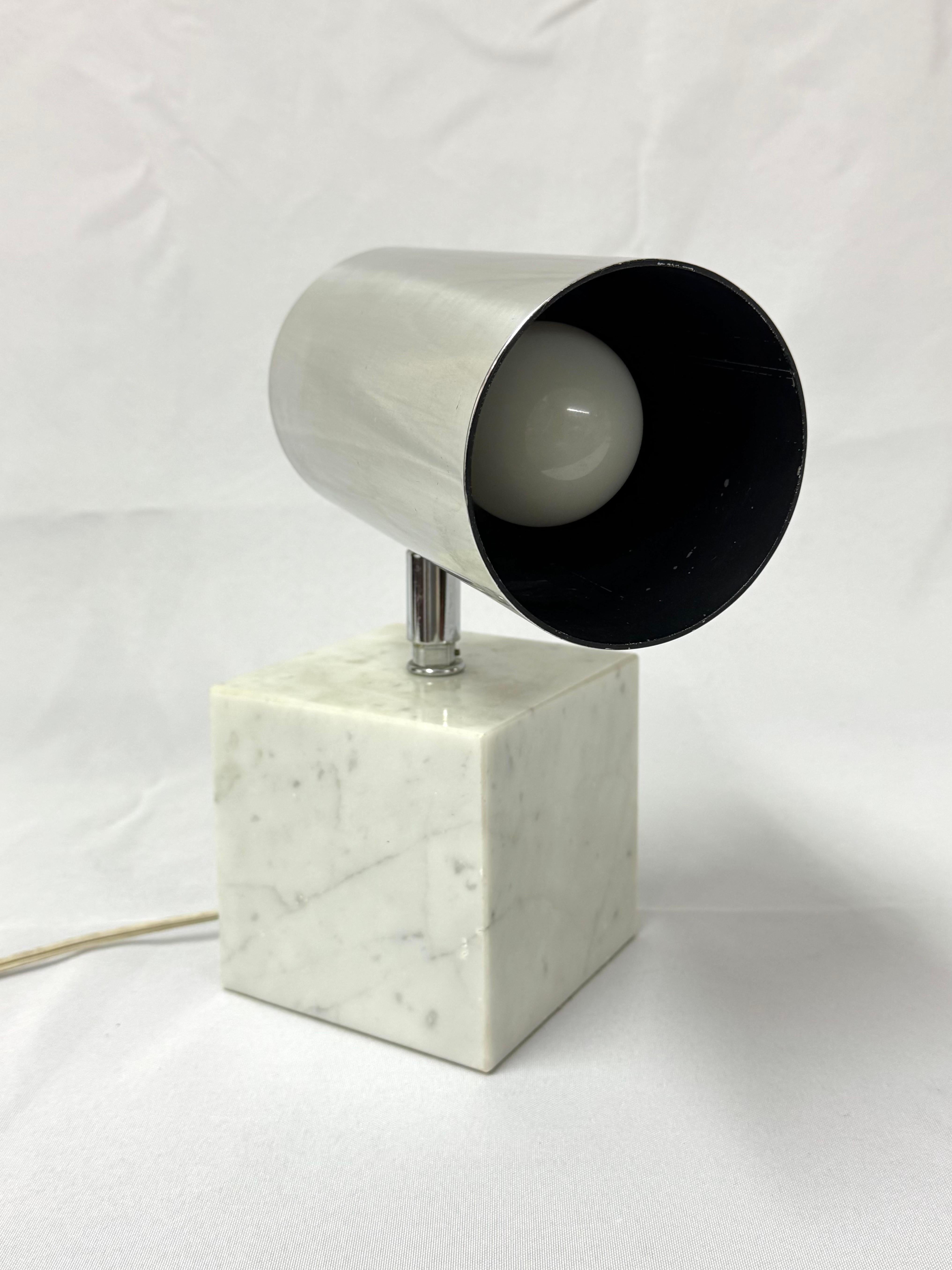 Neal Small for Koch & Lowy Chrome and Marble Spotlight Table Lamp For Sale 3