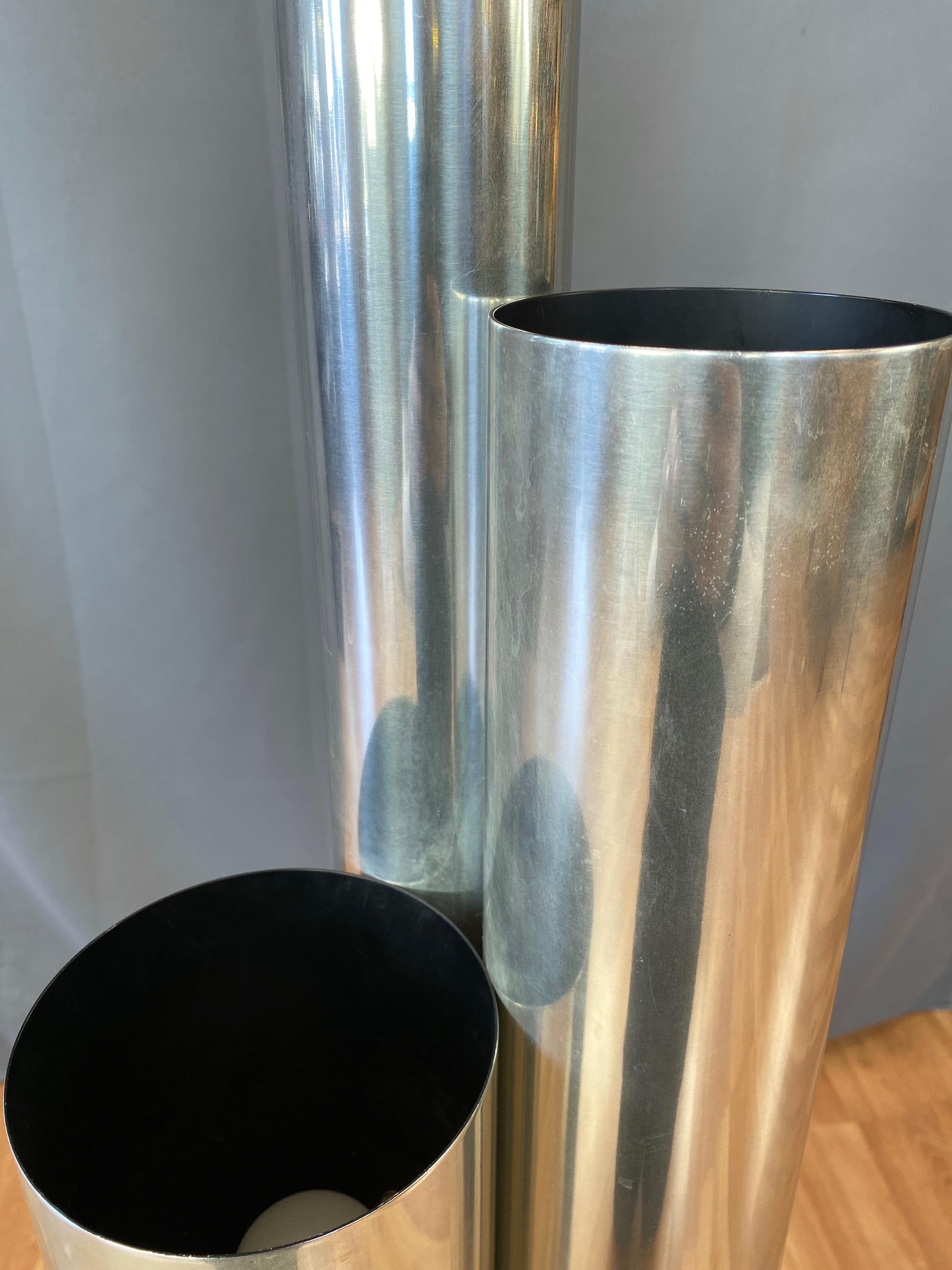 Neal Small for Koch & Lowy Tubular Polished Aluminum Floor Lamp, 1970s 5