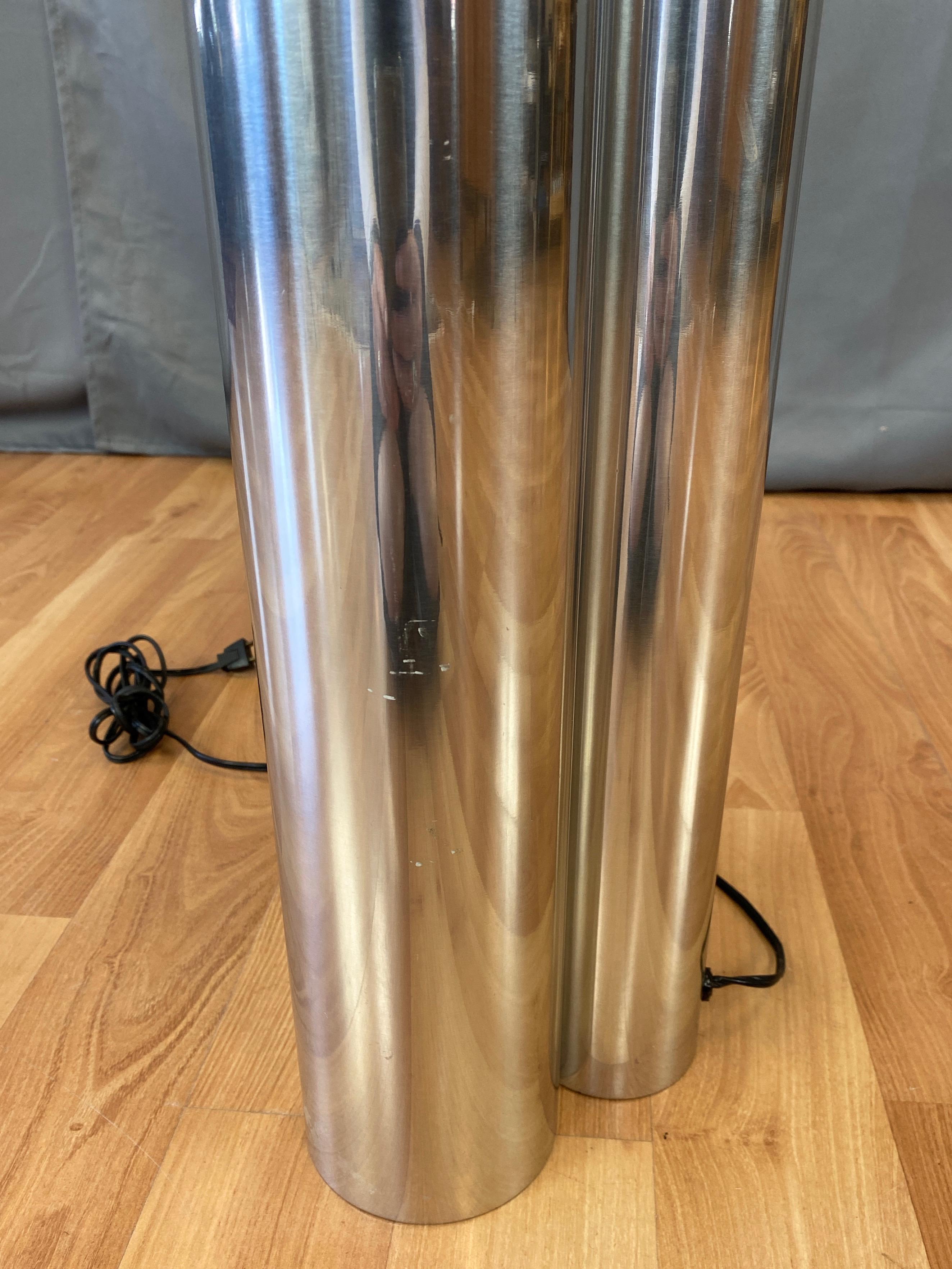 Neal Small for Koch & Lowy Tubular Polished Aluminum Floor Lamp, 1970s 7