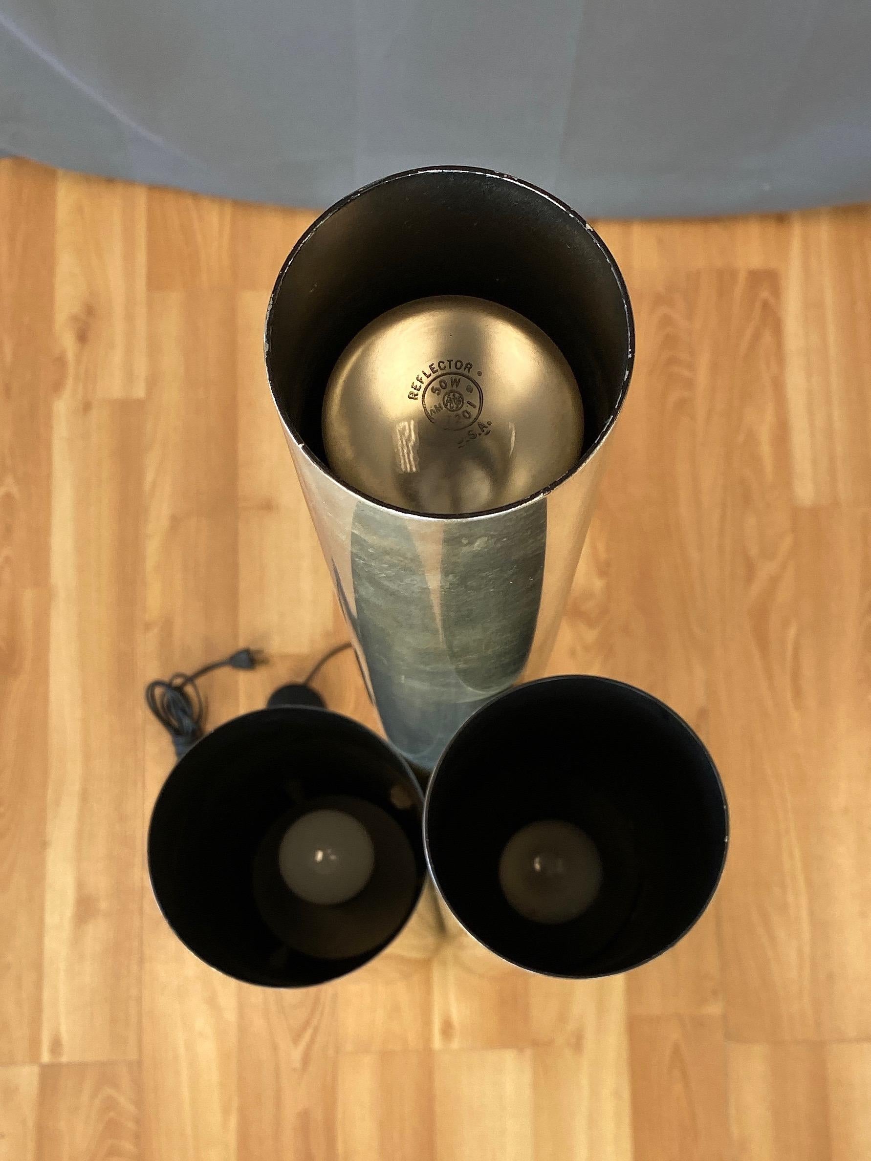 Neal Small for Koch & Lowy Tubular Polished Aluminum Floor Lamp, 1970s 3