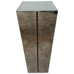 Neal Small Illuminated Steel and Glass Pedestal Stand or Lamp