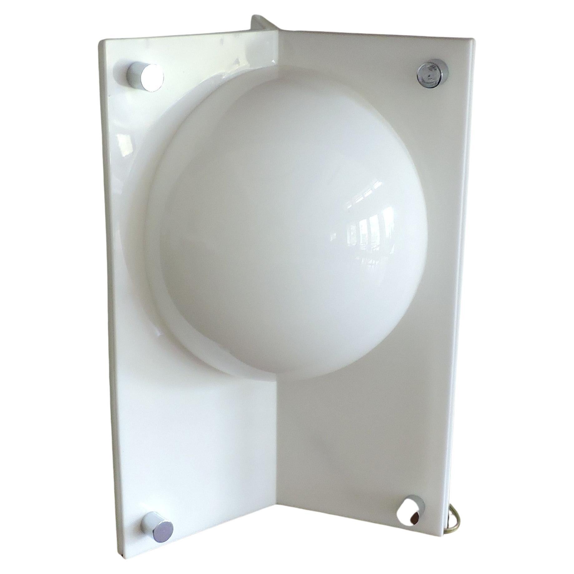 Neal Small Mid-Century Modern Three-Sided White Molded Acrylic Table Lamp