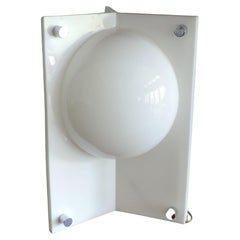 Neal Small Mid-Century Modern Three-Sided White Molded Acrylic Table Lamp