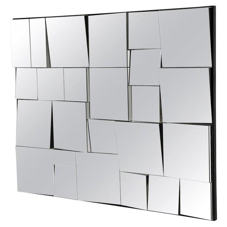 Neal Small Mirror, Sloped Faceted at 1stDibs