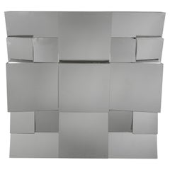 Neal Small Espejo de pared escultórico cubista moderno de múltiples facetas