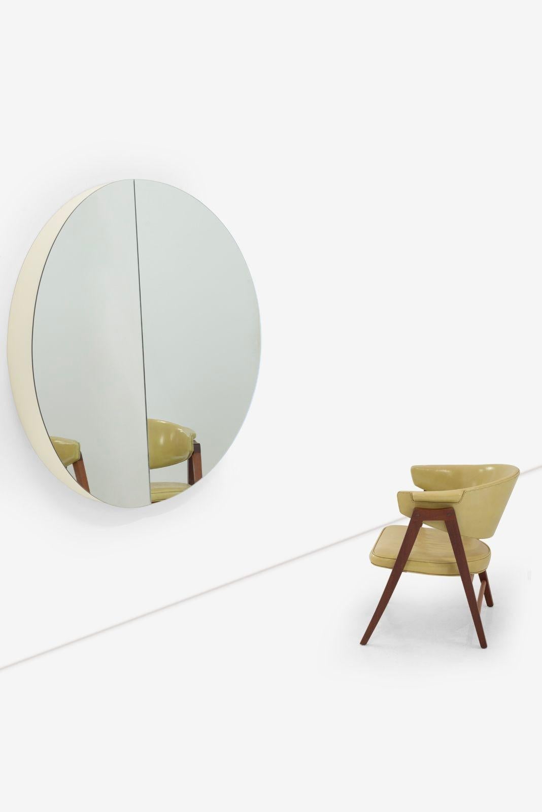Contemporary Neal Small Round Split Wall Mirror For Sale