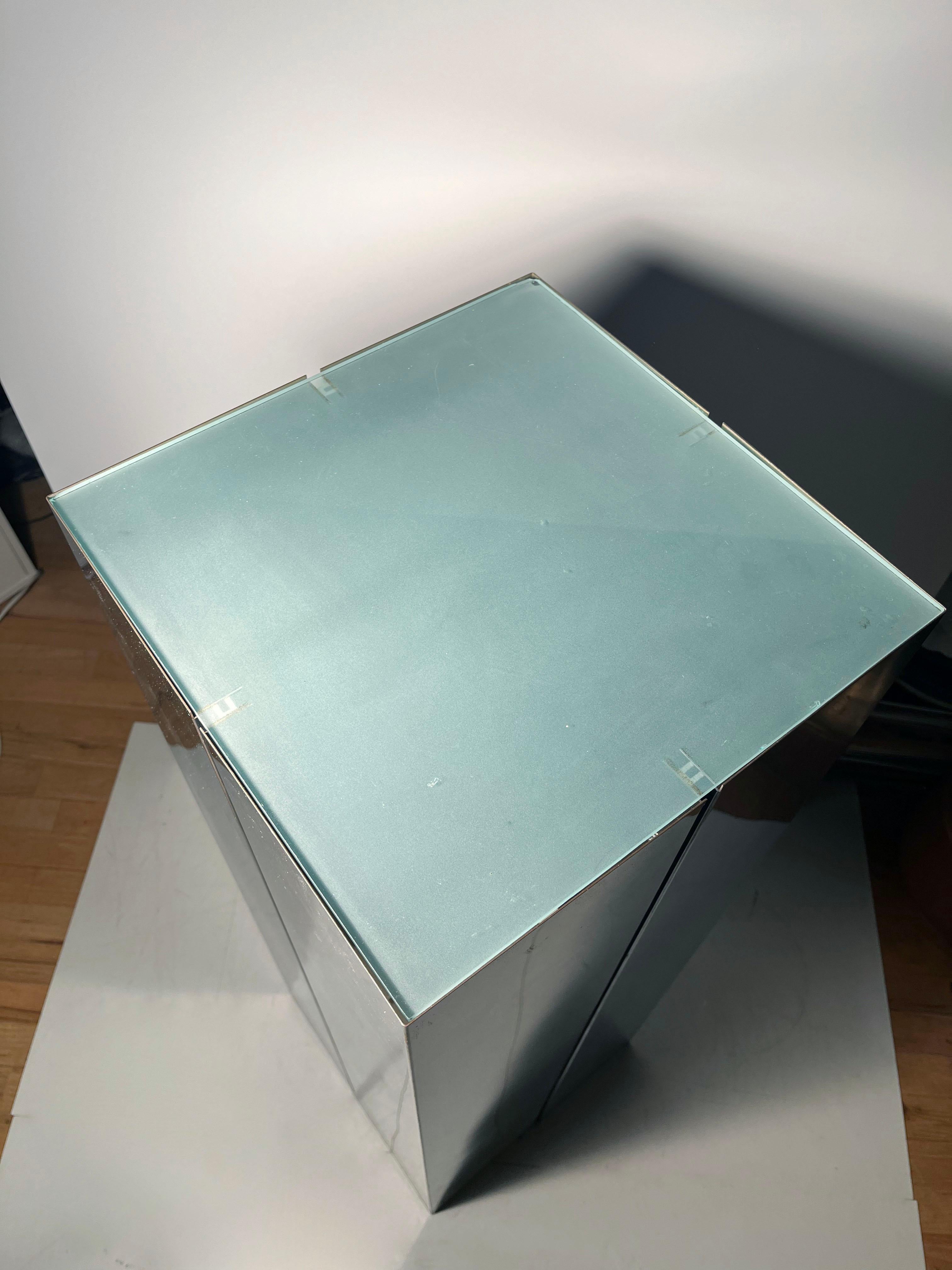 20th Century Neal Small Tall Illuminated Light Pedestal Table Stand for Kovacs For Sale
