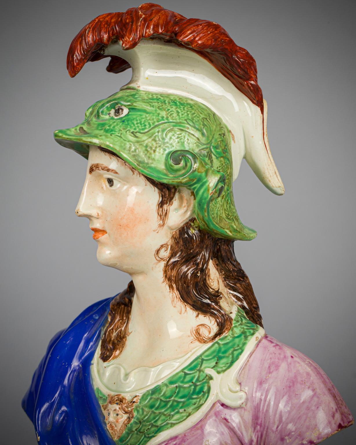 Early 19th Century Neale Creamware Figure of Minerva, circa 1810 For Sale