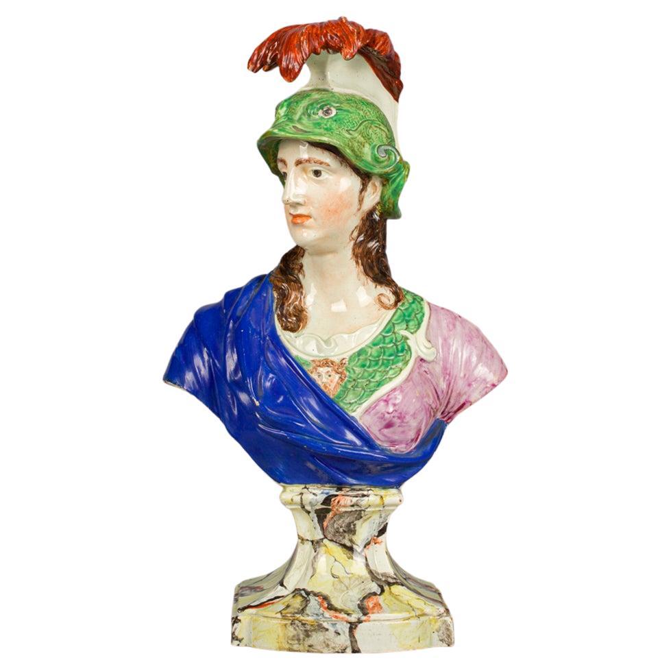 Neale Creamware Figure of Minerva, circa 1810 For Sale