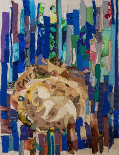 Pittura tessile "Elefante" 28" x 22" pollici di Neama El Sanhoury