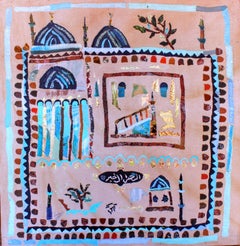 "Islamic Courtyard" Abstract Collage 37" x 33" inch by Neama El Sanhoury
