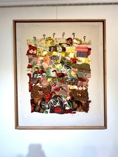 "Nurture" aplique de tela sobre lienzo 47" x 39" pulgadas por Neama El Sanhoury