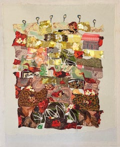 "Nurture" aplique de tela sobre lienzo 47" x 39" pulgadas por Neama El Sanhoury