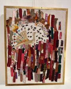 "Phoenix" Textile Painting 28" x 22" inch by Neama El Sanhoury