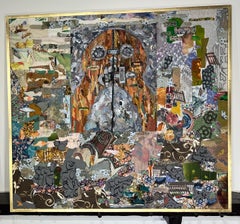 "Portal" Pintura textil 45" x 49" pulgadas por Neama El Sanhoury