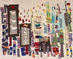 "Tefnut Shroud" Peinture textile 50" x 61" inch par Neama El Sanhoury