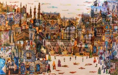 "The Gates of Old Cairo" Painting 49" x 83" inch by Neama El Sanhoury