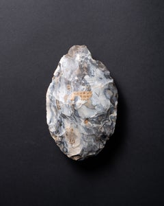 Neanderthal Stone Tool made by Neanderthal Man with Marbled Blue-White Patina