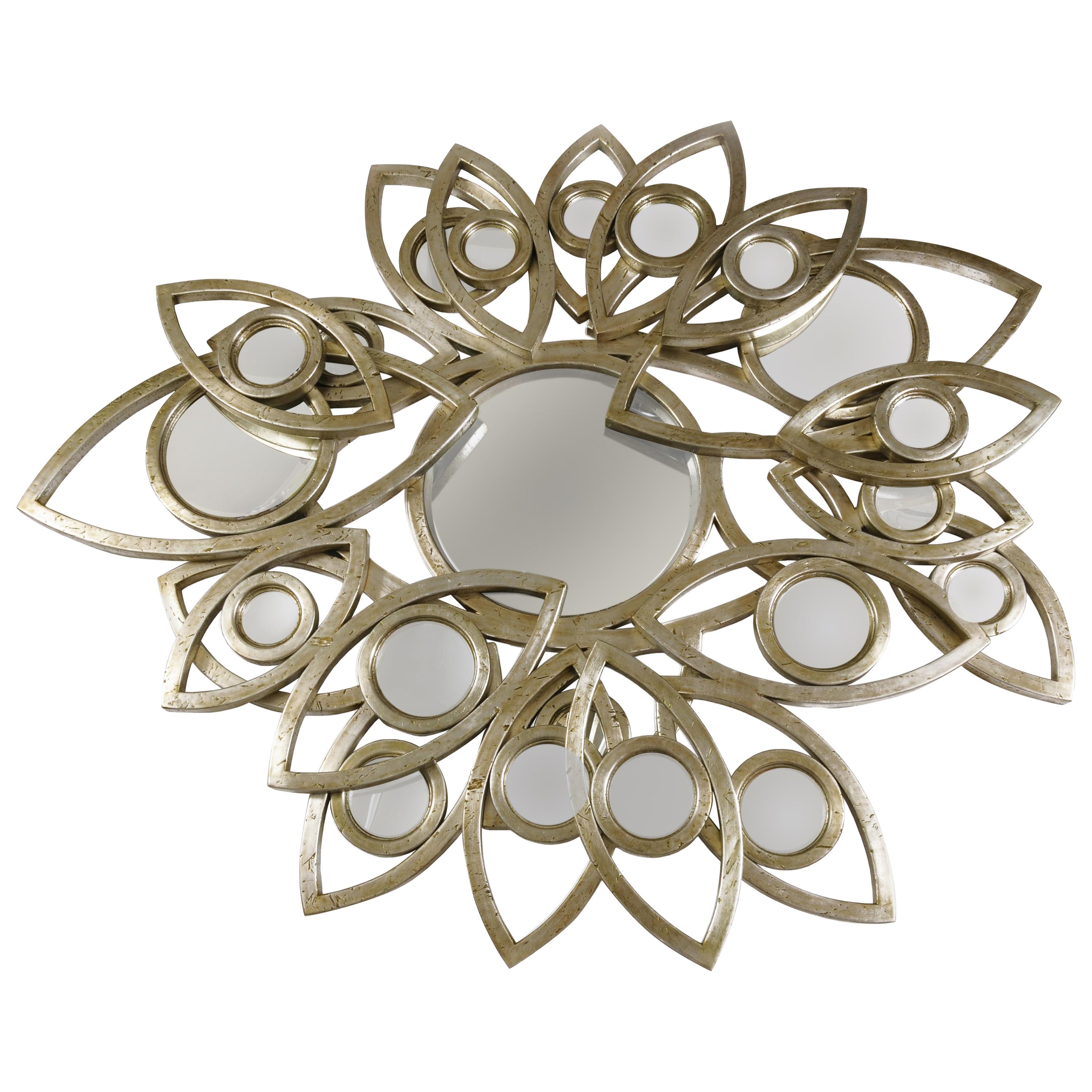 Petal Frame Oval Mirror with Silver and Gold Finish at 1stdibs
