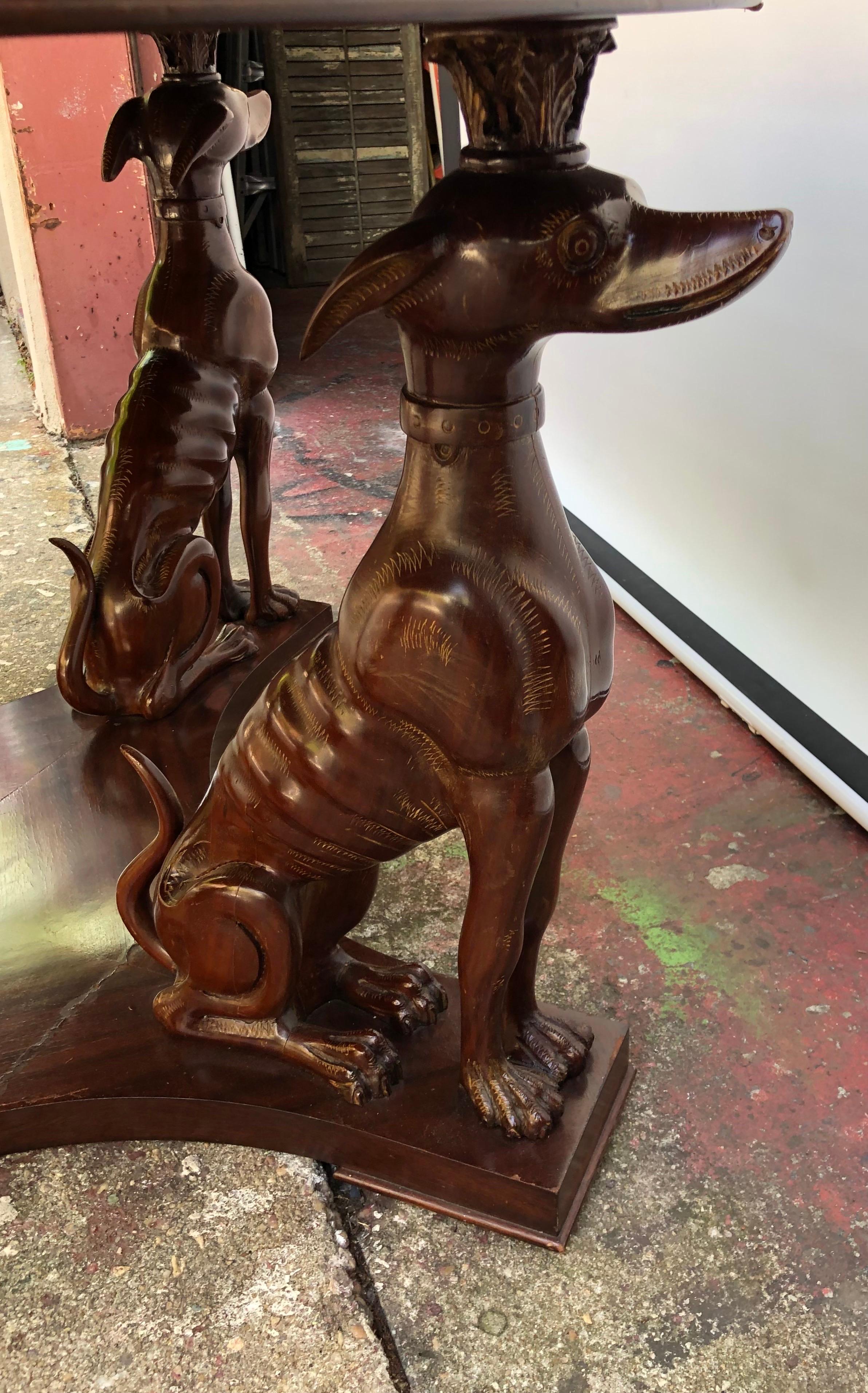 Neapolitan Art Deco Whippet Center/Dining Table with Bronze Mounts, Early 20th C For Sale 5