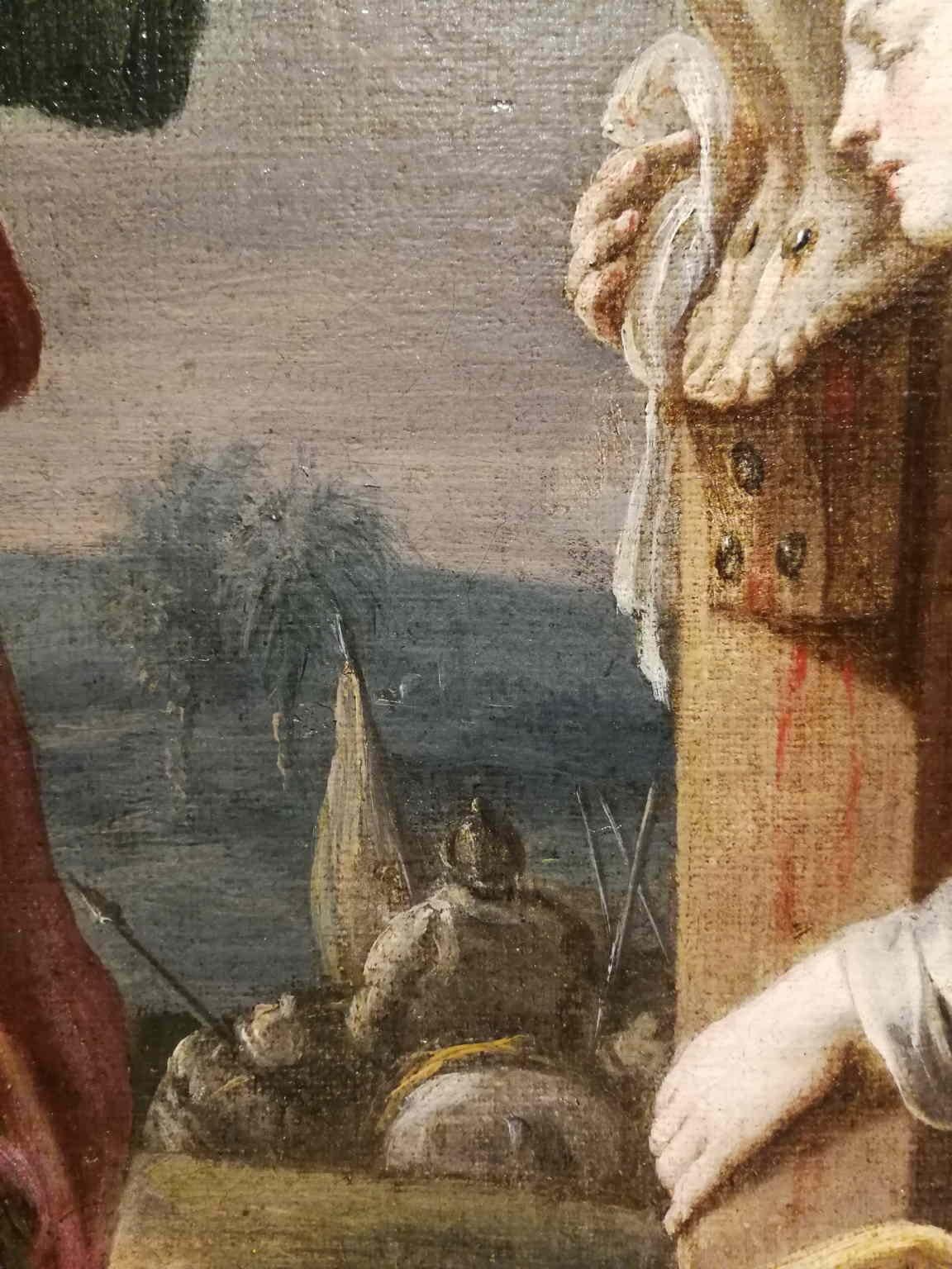 Rococo Neapolitan Crucifixion Religious Painting 18 century oil canvas For Sale 3