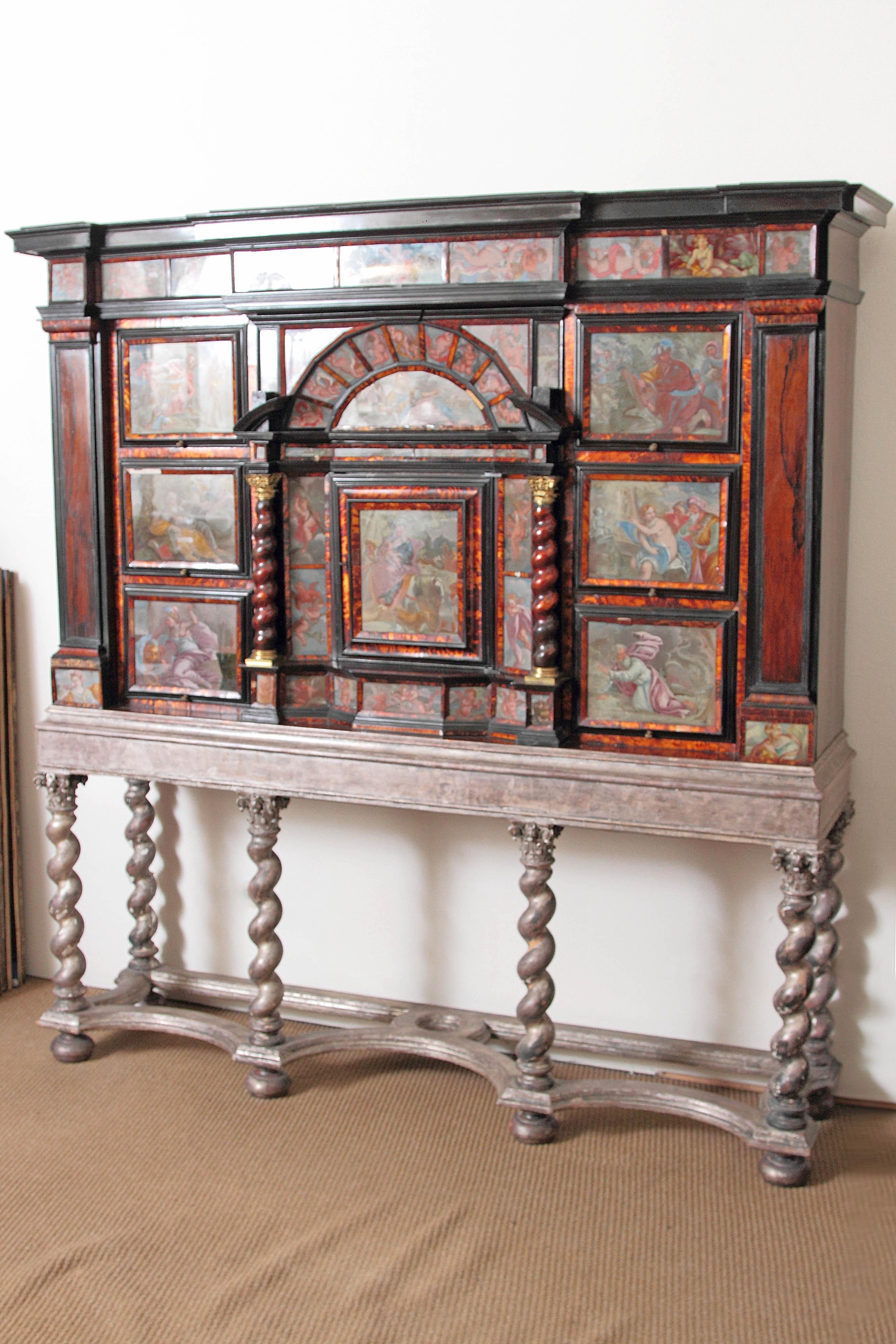 Neapolitan Baroque Cabinet of Curiosities / Tortoise and Ebony with Egliomise 3