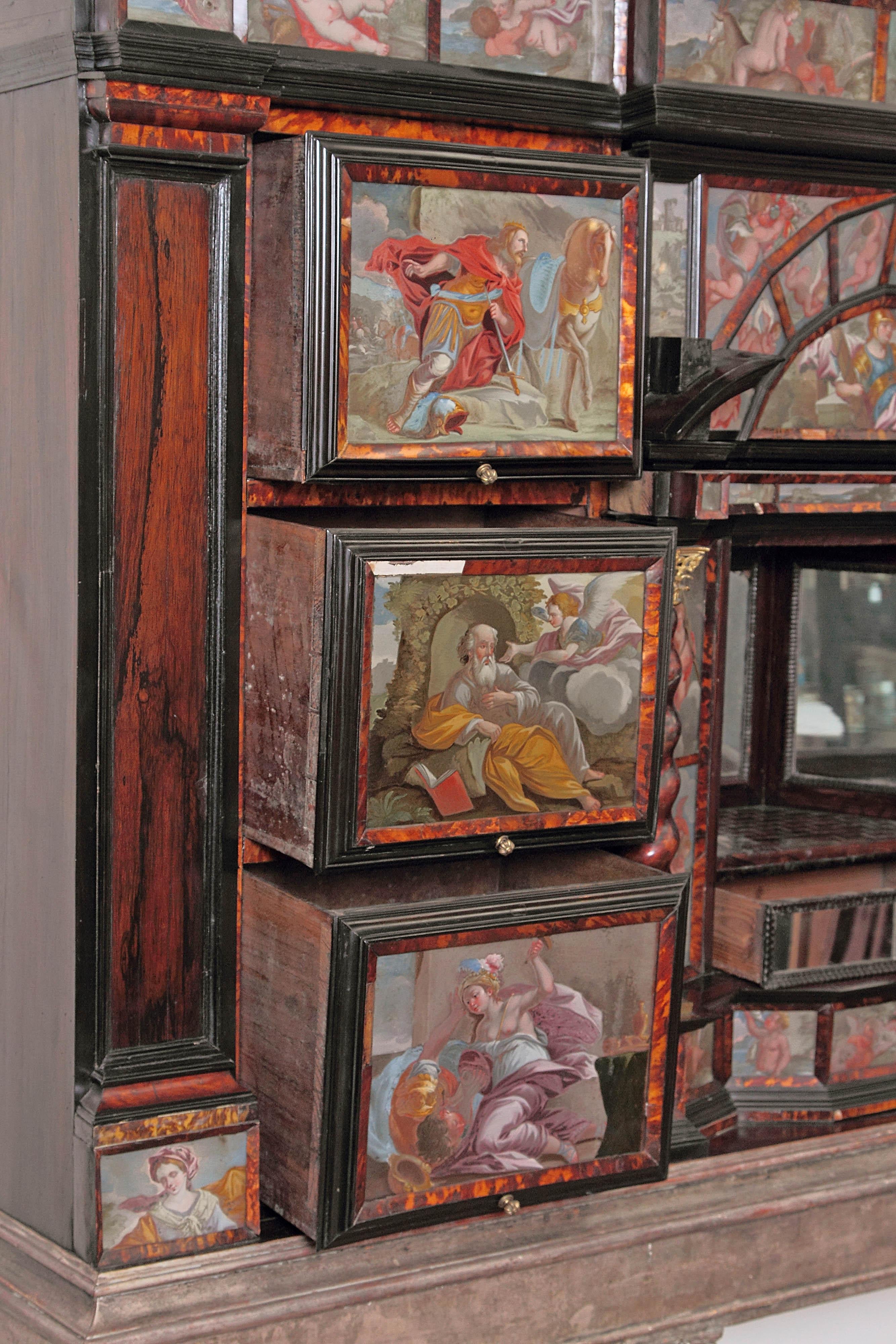 Neapolitan Baroque Cabinet of Curiosities / Tortoise and Ebony with Egliomise 5