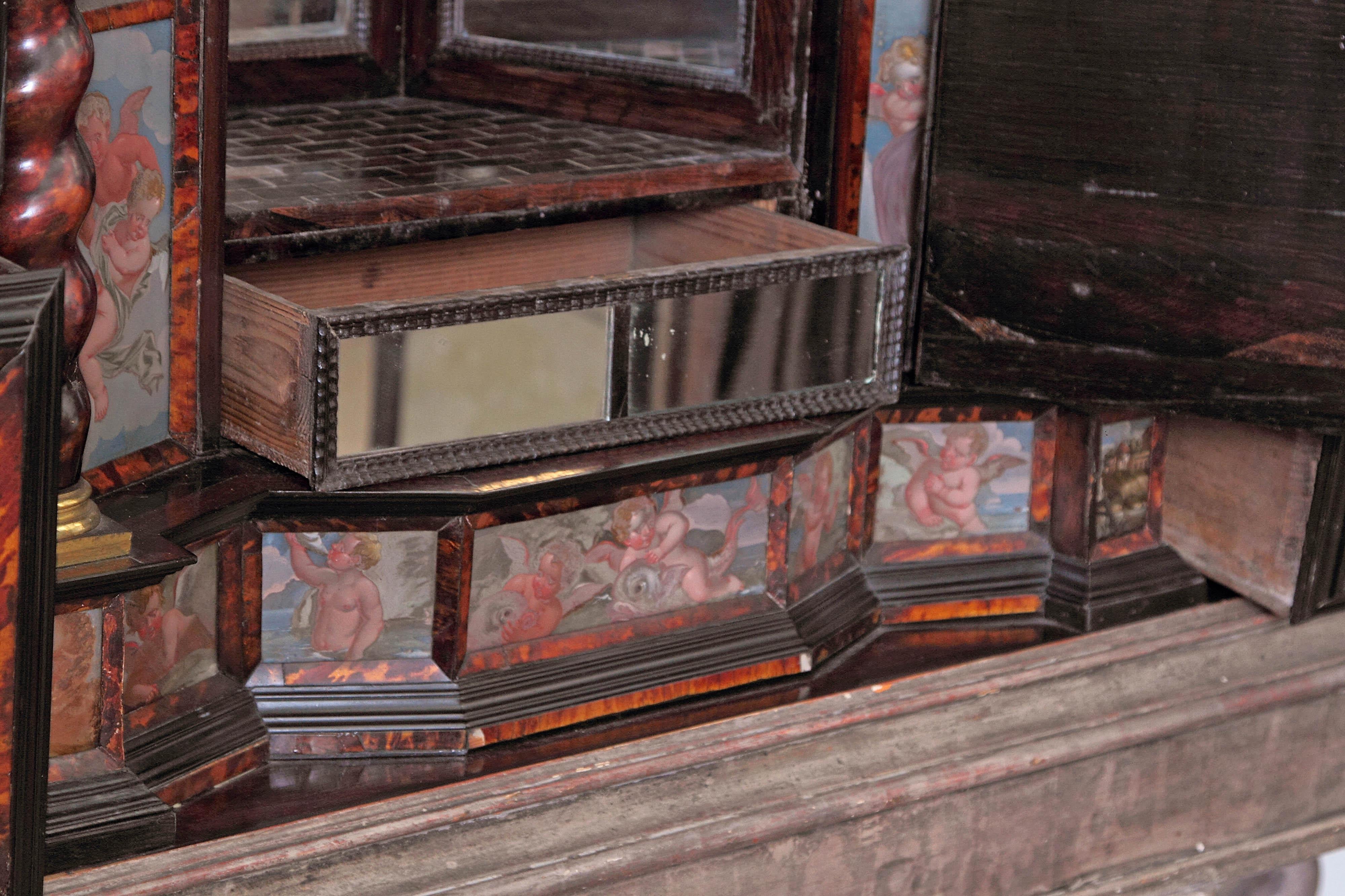 Neapolitan Baroque Cabinet of Curiosities / Tortoise and Ebony with Egliomise 7