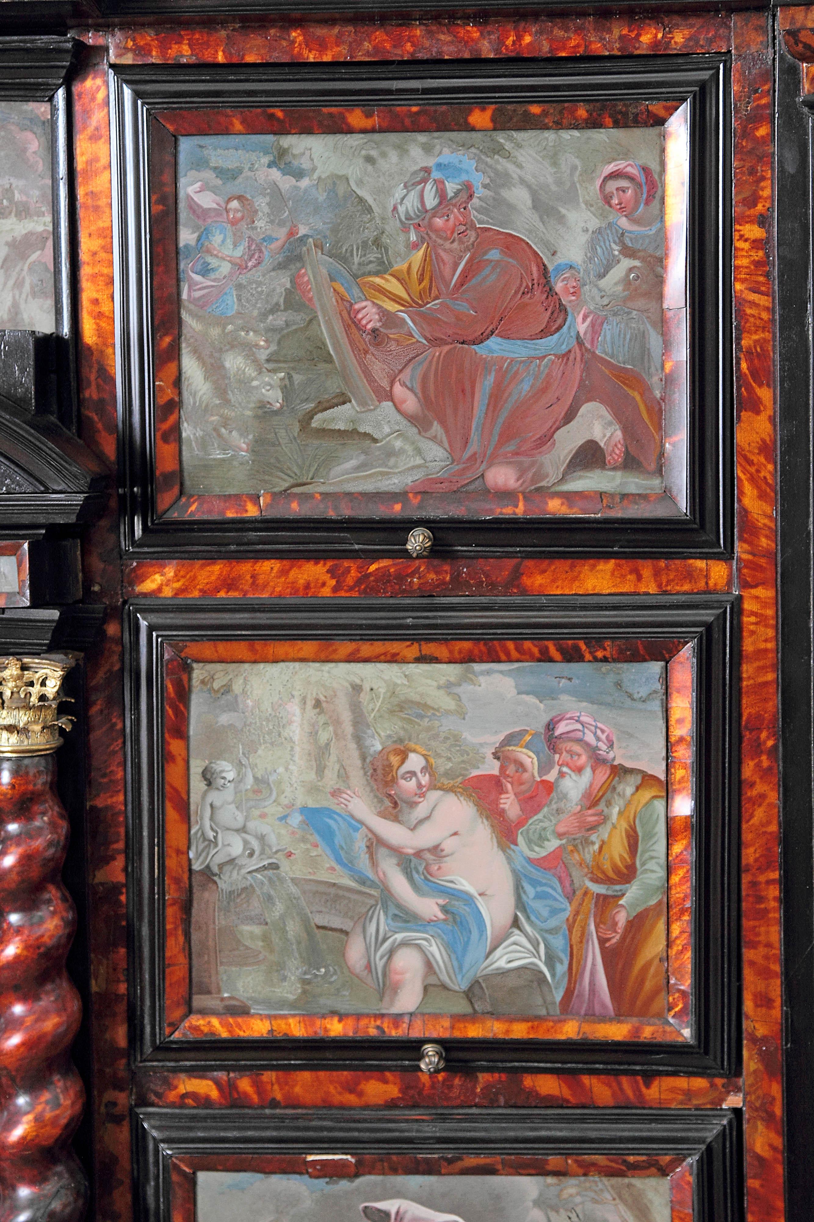 Neapolitan Baroque Cabinet of Curiosities / Tortoise and Ebony with Egliomise 1