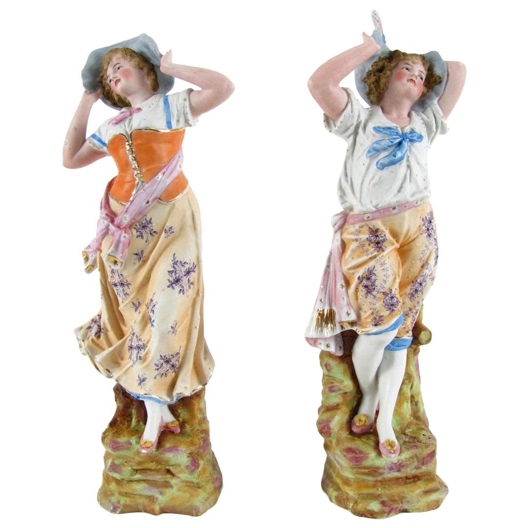 20th Century Putti European Pair of Porcelain Cherubs For Sale at 1stDibs
